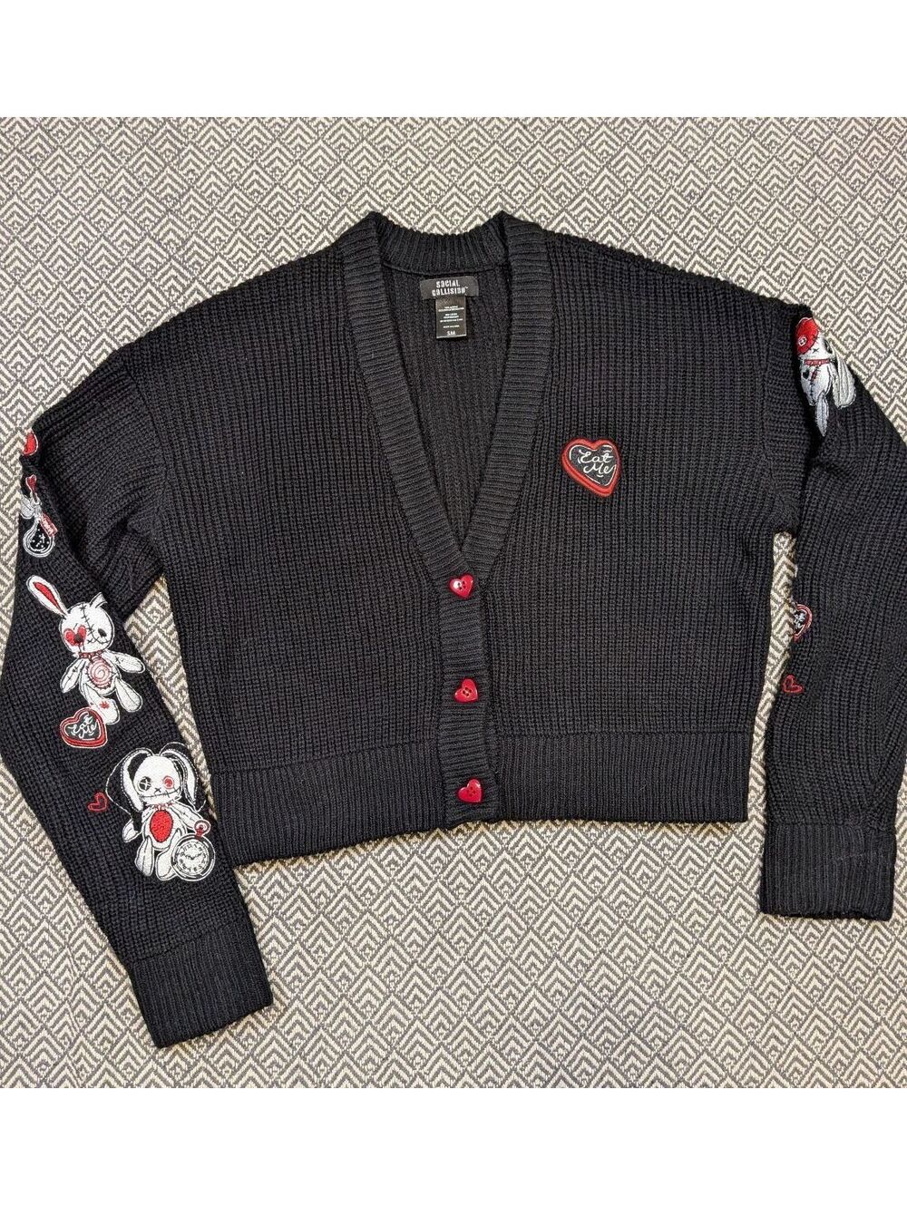 Social Collision Hot Topic Sweater Alternative Goth Emo Grunge Y2K